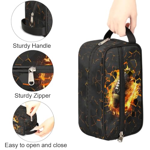 3D American Football Travel Toiletry Bag for Boys Men, Hanging Wash Bag for Kids, Waterproof Shaving Bag for Bathroom Toiletries Accessories3