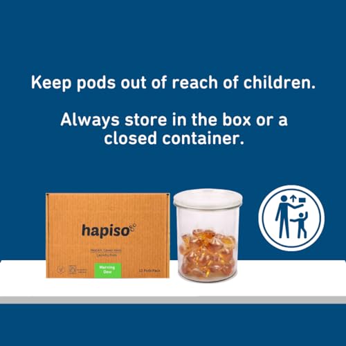 Image of Hapiso Laundry Pods Fragrance Free Liquid Detergent | 5-in-1 Pods, Detergent Pods for Washing Machine | Front & Top Load | Tough on Stains & Odour | 30 Eco-Friendly Washing Pods