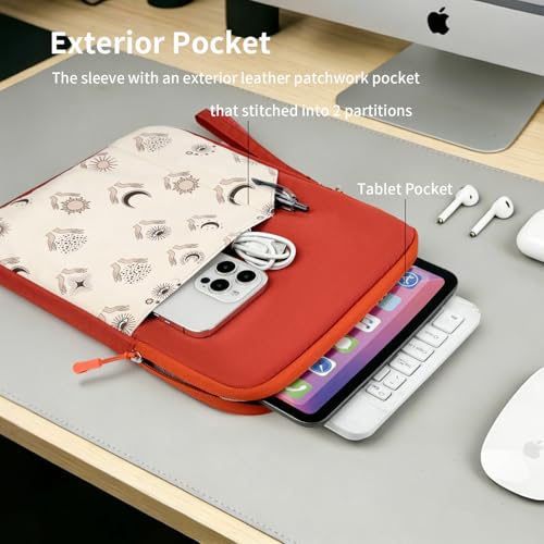 Image of MOCA Universal 7-8 Inch Tablet Sleeve Case, Polyester Protective Cover with Zipper and Wrist Strap, Compatible with Kindle, iPad mini, Samsung, Lenovo Tablets (Celestial Terra, 7-8 inch)