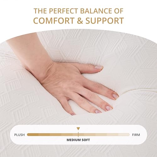 Image of EGOHOME Bed Pillow Standard Size - Memory Foam Made in USA - for Side, Back and Stomach Sleepers, Neck Support with Washable & Removable Cover, Medium Soft, 1 Pack