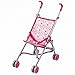 Passeggino Carrozzina per Bambole Giocattolo per Bambini Pieghevole Rivestimento in Tessuto Fantasia con 4 Ruote Dimensione 51 x 26 x 55 cm