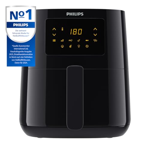 Foto von Philips Airfryer 3000 Serie L, 4.1L (0.8Kg), 13-in-1 Heißluftfritteuse, 90% Weniger Fett Mit Rapid Air Technologie, Digital, Rezepte-App (HD9252/90)