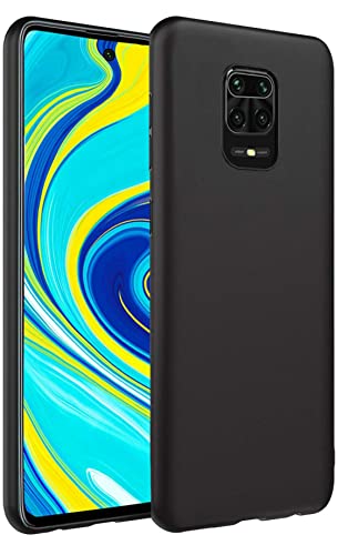 Image of Mobile Back Cover Case for Xiaomi Redmi Note 9 Pro (Silicone Case|CameraProtection|Black SC1510)