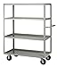 Little Giant 4ML-2436-6PH Lip Shelves Multi-Shelf Truck with 6" Phenolic Wheels, 3600 lbs Capacity, 36" Length x 24" Width x 65" Height, 4 Shelves