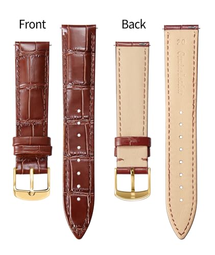 Image of BINLUN Leather Watch Band Genuine Calfskin Replacement Watch Strap Quick Release Crocodile Pattern 10 Colors 13 Sizes for Men Women(10mm,12mm,14mm,16mm,17mm,18mm,19mm,20mm,21mm,22mm,23mm,24mm)