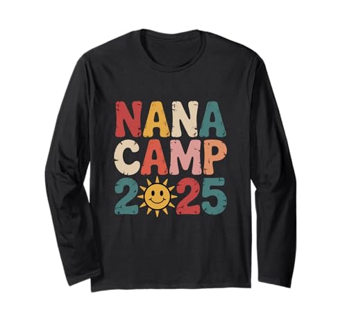 NANA CAMP 2025 Vacaciones familiares de verano Camping Funny Manga Larga