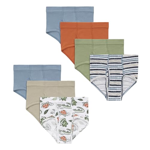 Image of Hanes Toddler Boys' Organic Cotton Underwear, Pure Comfort 100% Cotton Boxer Briefs Available, 10 & 7 Pack