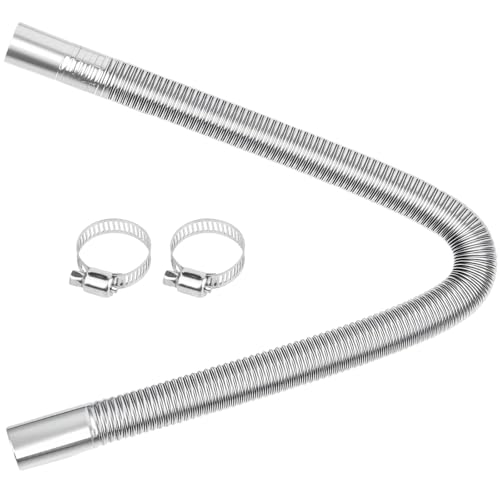 Abgasrohr Standheizung 60 cm Abgasschlauch für Stromerzeuger Auto Edelstahl Metallschlauch Abgasrohr Standheizung Diesel mit Zwei Edelstahlklammern für Diesel Heizung