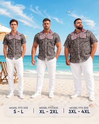 Image of 99TIMORO Fathers Funny Mens Hawaiian Shirt, Movie Button Down Short Sleeve Top, Father Day Summer Gifts