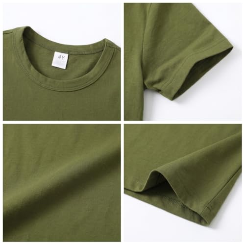 Image of Kids T Shirt Short Sleeve Crewneck Tee for Toddler Boys and Girls Cotton Basic Summer Top 2-6 Years