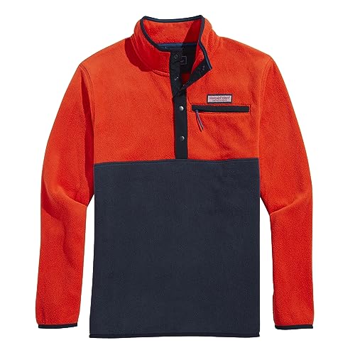 vineyard vines Men's Color Blocked Harbor Fleece Quarter-snap