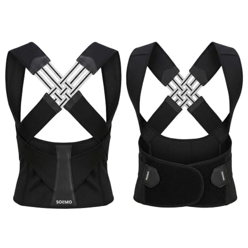 Image of Amazon Brand - Solimo X-Cross Posture Corrector Belt - Universal Size Shoulder & Back Support Belt | Back Straightener Brace for Spine & Body Posture Correction | Clavicle Support for Men & Women