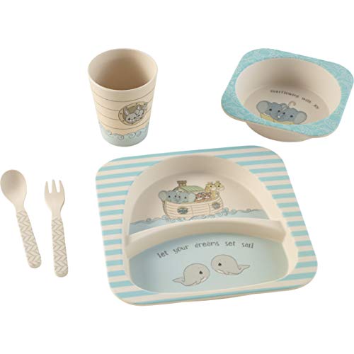 Image of Precious Moments 202415 Let Your Dreams Sail Noah’s Ark Bamboo Children's Mealtime Set, One Size, Multicolored