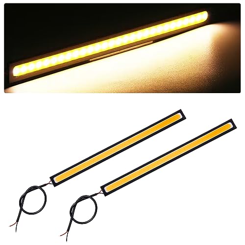 Daytime Running Light Strip for Cars，Led Strip Lights for Car，Decorative Light Bar Super Bright 12V，IP68 Waterproof，17cm Car Interior Exterior LED Strip lamp for Cars,SUVs,Trucks(Yellow)