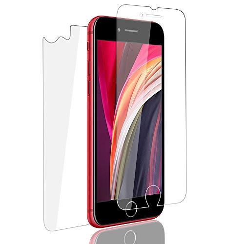 PaceBid 2 Pièces (1 Avant + 1 arrière) Verre Trempé Compatible avec iPhone Se 2020,Film Protection écran en Verre Trempé pour iPhone Se 2020[ 9H Dureté ] [Ultra Clair ] [Résistant aux Rayures]
