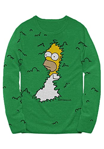 Mad Engine Adult The Simpsons Homer Bushes Sweater 3X Green