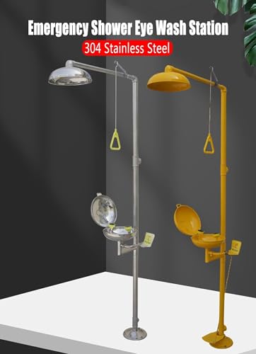 Estación de lavado de ojos de emergencia para limpieza de materiales peligrosos, estación de primeros auxilios de acero inoxidable