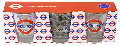 TFL Underground Mind The Gap, juego de 3 vasos de chupito