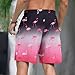 Adisputent Mens Swim Trunks with Compression Liner Quick Dry Swimsuit with Zipper Pockets Bathing Suit Beach Swim Shorts Flamingo 2XL