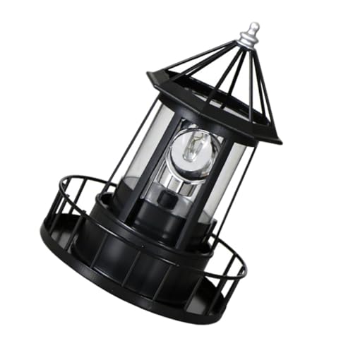 Lampe solaire rotative phare en résine avec éclairage décoratif et écologique