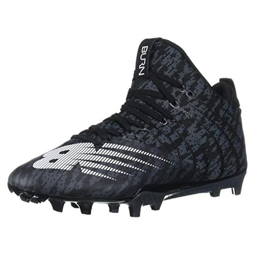 New Balance Women's BurnX2 Mid Cut Lacrosse Shoe, Black/White, 5.5