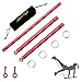 Red Expandable Spreader Bar with Adjustable 4pcs Fur Red Straps Sports Aid Training Fitness Gear, Restore Pilates, Yoga Gym Kit, Home Exercise Kit with Fur Flocking Storage Bag