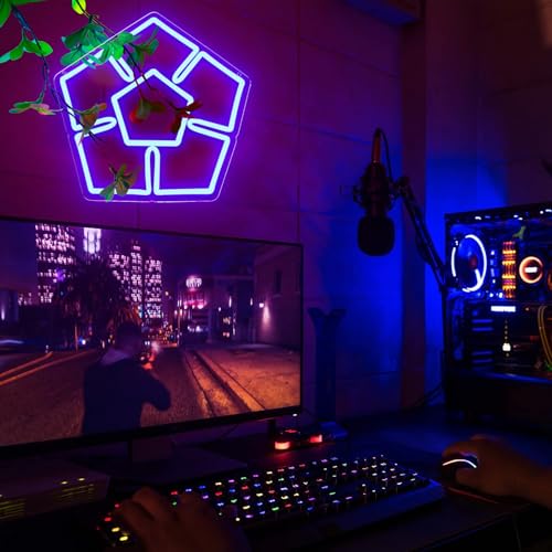 Image of AHlove Lock Neon Sign for Wall Decor,LED Neon Lights for Game Room、Man Cave,Birthday、Christmas Gifts for Teen Boys and Girls