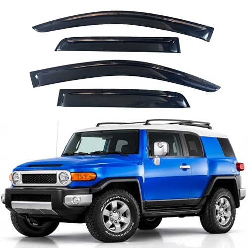 Image of IG Window Visors Fit for 2007-2014 Toyota FJ Cruiser, Out-Channel Rain Guards Vent Wind Deflectors 4PC, Car Accessories for 07-14 FJ Cruiser