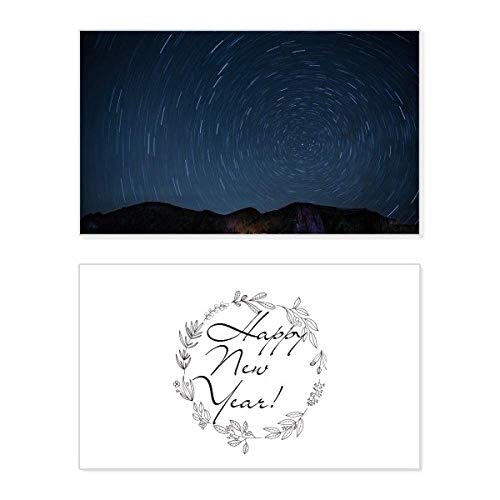 Tarjeta de Año Nuevo con cielo nocturno para enviar un mensaje de bendición inolvidable