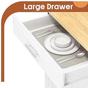 JY QAQA 26 Kitchen Island on Wheels with Storage Cabinet Kitchen Cart Cabinet with Shelves Cart Handle for Towel Rack or Free Mobility Portable Islands for KitchenWhite