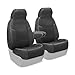 Coverking Custom Fit Front 50/50 Bucket Seat Cover for Select Chevrolet Express 1500/2500/3500 Models - Premium Leatherette Solid (Charcoal Gray)