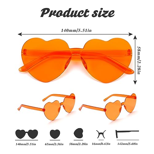 Hoosmoon Heart Sunglasses Heart Shaped Sunglasses Womens 2 Pairs Rave Sunglasses for Women Bachelorette Party Favors2