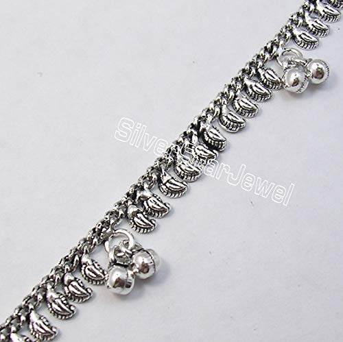 Image of anklets 10 inch 925 Solid Silver Indian Jewelry 25 December Sale