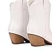 DREAM PAIRS Women's Cowboy Cowgirl Boots Embroidered Stitched Short Western Boots Low Chunky Heel Pointed Toe Ankle Booties,Size 6,White,DWUMAB2504