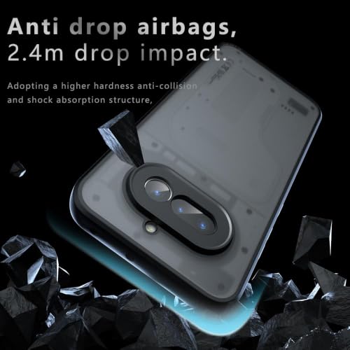 Image of Matte Frosted Case for Nothing Phone 4a, PC+TPU Slim Cover, Air Bag Corners, Anti-Fingerprint, Never Turns Yellow, Micro Arc Edge, Transparent Back, Black