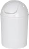 WENKO Economic 6 Litre Swing Top Bathroom Cosmetic Bin Plastic White