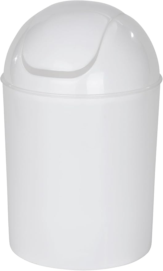 WENKO Schwingdeckeleimer Economic, Kosmetikeimer 6 l für Badezimmer, aus Kunststoff in Weiß WENKO Schwingdeckeleimer Economic, Kosmetikeimer 6 l für Badezimmer, aus Kunststoff in Weiß