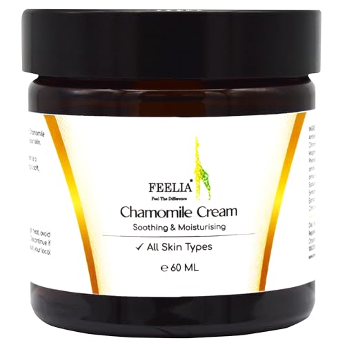 Feelia – Chamomile Cream, Soothing & Moisturizing, Useful in Treating Sensitive Skin & Can Comfort Itchy, Dry, Sore, Chapped and Irritated skin, All Skin Types