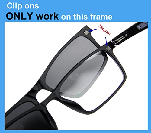 Circleperson Magnetic glasses 5 in 1 polarized clip on sunglasses RX-lens able Spring hinges w portable case2