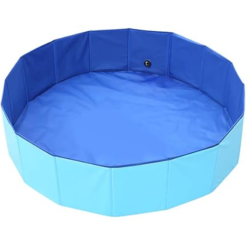 Queta Planschbecken für Hunde und Kinder PVC Hundepool für Große & Kleine Hunde Faltbare Hundebadewanne rutschfeste Schwimmbad für Hunde Swimmingpool Badewanne Wasserbecken für Hunde (60 x 20cm) Cover