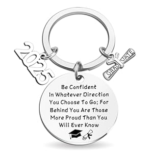 Class of 2025 Graduation Gifts for Her Him Senior High School College University Graduate Keychain for 2025 Masters Cool Middle School Graduation Gift for Boys Girls Students Be Confident Key Chain