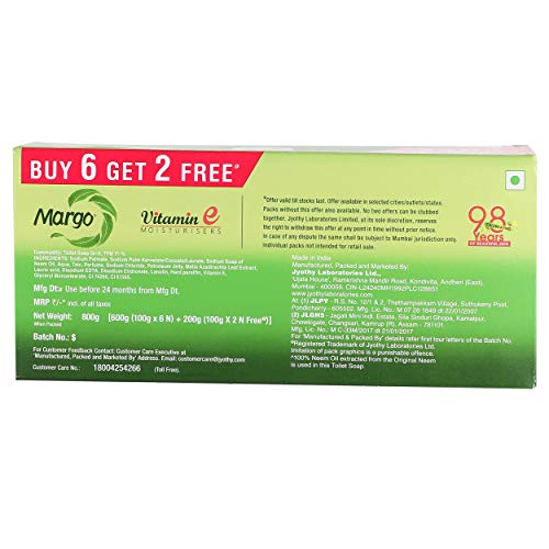 Image of Margo Bathing Soap, Original Neem, 100g (Buy 6 get 2)