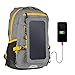 SunnyBAG Explorer+ Sac à Dos Solaire | Le Panneau Solaire Le Plus Puissant au Monde pour Charger des Smartphones en déplacement | 15l Volume et Compartiment pour Ordinateur Portable | Gris-Orange