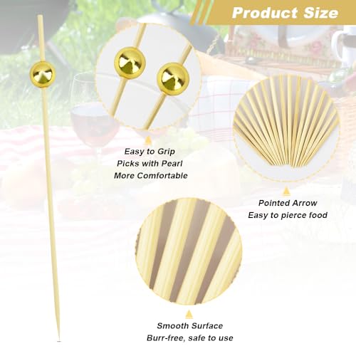 Cidenbio Cocktail Picks 200Pcs, Toothpicks For Appetizers, Fancy Tooth Picks, 4.7 Inches Skewers For Fruit Kabobs thumb #1