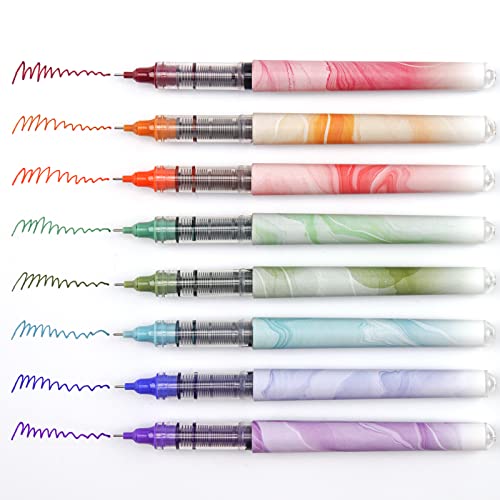 Writech WRITECH-501 Liquid Ink Rollerball Pens: Multi Colored 0.5Mm Extra Fine Point Tip Rolling Roller Ball Pen 8Ct Assorted Colors thumb #1