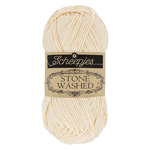 Image of Scheepjes Stone Washed Yarn, 50 g (1.76 oz) Ball - 821 Pink Quartzite, Cotton /Acrylic Blend