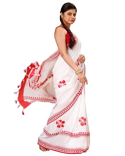 Celebrate Bengali New Year 2023 with These Festive Activities 10 T.J. SAREES Elegant White and Red Cotton Handloom Saree with Trad...