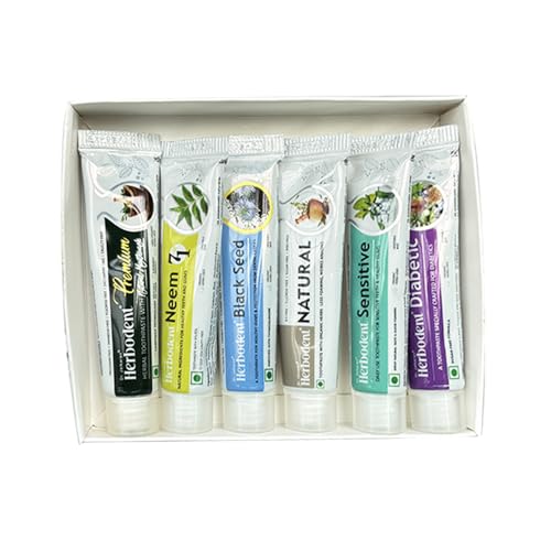 Image of Amazing Toothpaste Minis- Travel Pack- 15g Pack of 6 | Herbodent Natural | Premium | Sensitive | Blackseed | Diabetic | NEEM 7 in 1-1 Each
