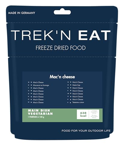 TREK'N EAT Mac'n Cheese - Outdoor-Nahrung, gefriergetrocknet, ohne Konservierungsstoffe und Geschmacksverstärker, einfache Zubereitung