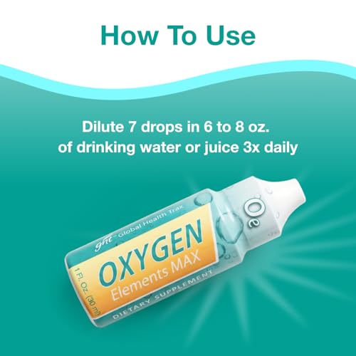 Image of GHT Oxygen Elements Max Liquid Oxygen Drops in 1 Ounce Bottle, Portable Supplement - Bolster Endurance and Stamina, Cleanse Cells
